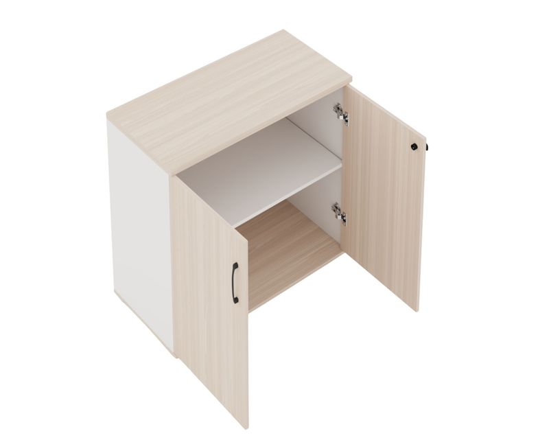 Ofix CB-W30 2-Door Low Cabinet (80*40) (Morandi Grey+Woodgrain)