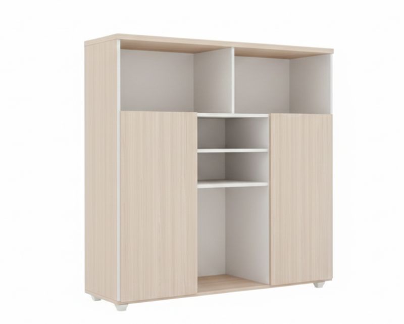 Ofix CB-W20 2-Door Low Cabinet (120*40) (Morandi Grey+Woodgrain)