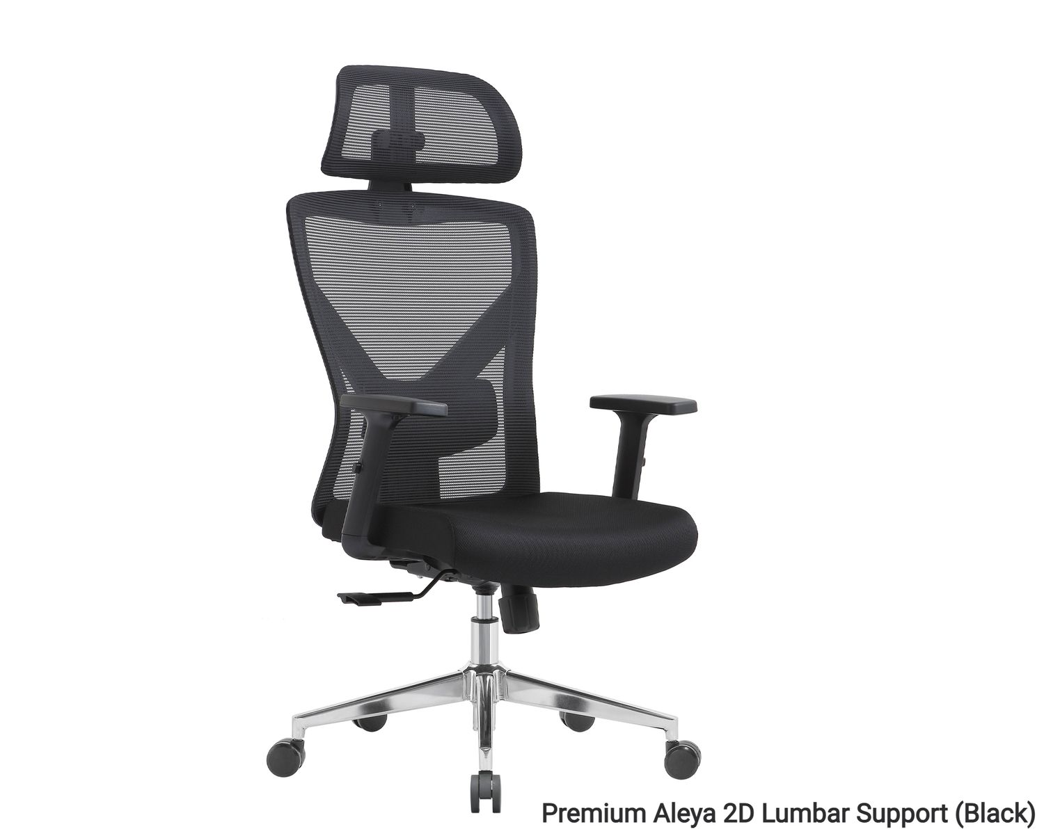 Ofix Premium Aleya Ergonomic Office Chair (2D Lumbar Support) (Black, Grey), Model: Premium Aleya 2D Lumbar Support (Black)