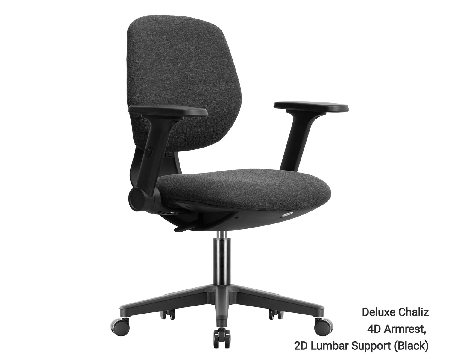 Ofix Deluxe Chaliz Ergonomic Office Chair (4D Armrest, 2D Lumbar Support) (Black), Model: Deluxe Chaliz 4D Armrest, 2D Lumbar Support (Black)
