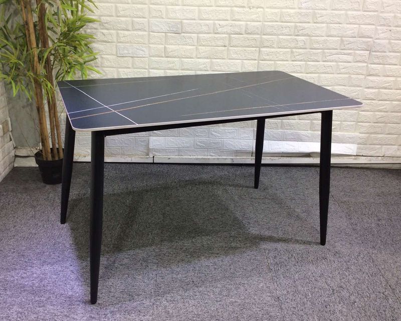 Ofix Zuri Dining Set (Dining Table 120*70 +4 Dining Chair) (Black+Dark Grey)