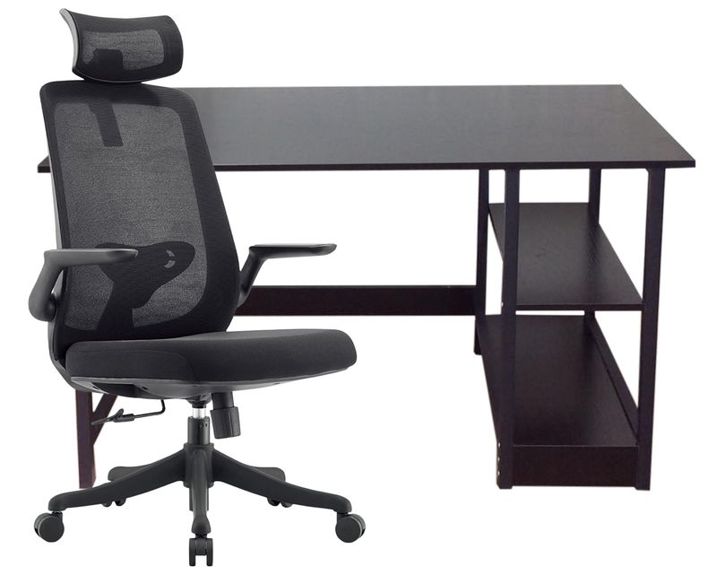 Ofix Desk 18 Table &amp; Chair Set (120x60) (Black, White)