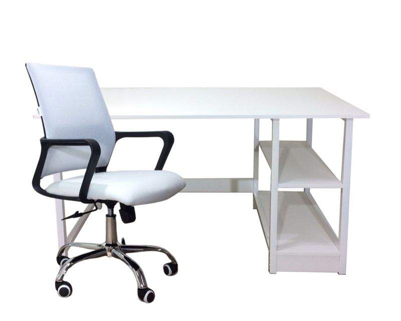Ofix Desk 18 Table &amp; Chair Set (120x60) (White, Black)