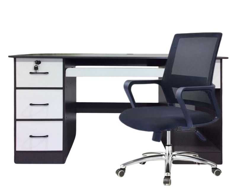 Ofix Desk 22 with Keyboard Holder, 4 Drawers w/ 2 Keys Table &amp; Chair Set
