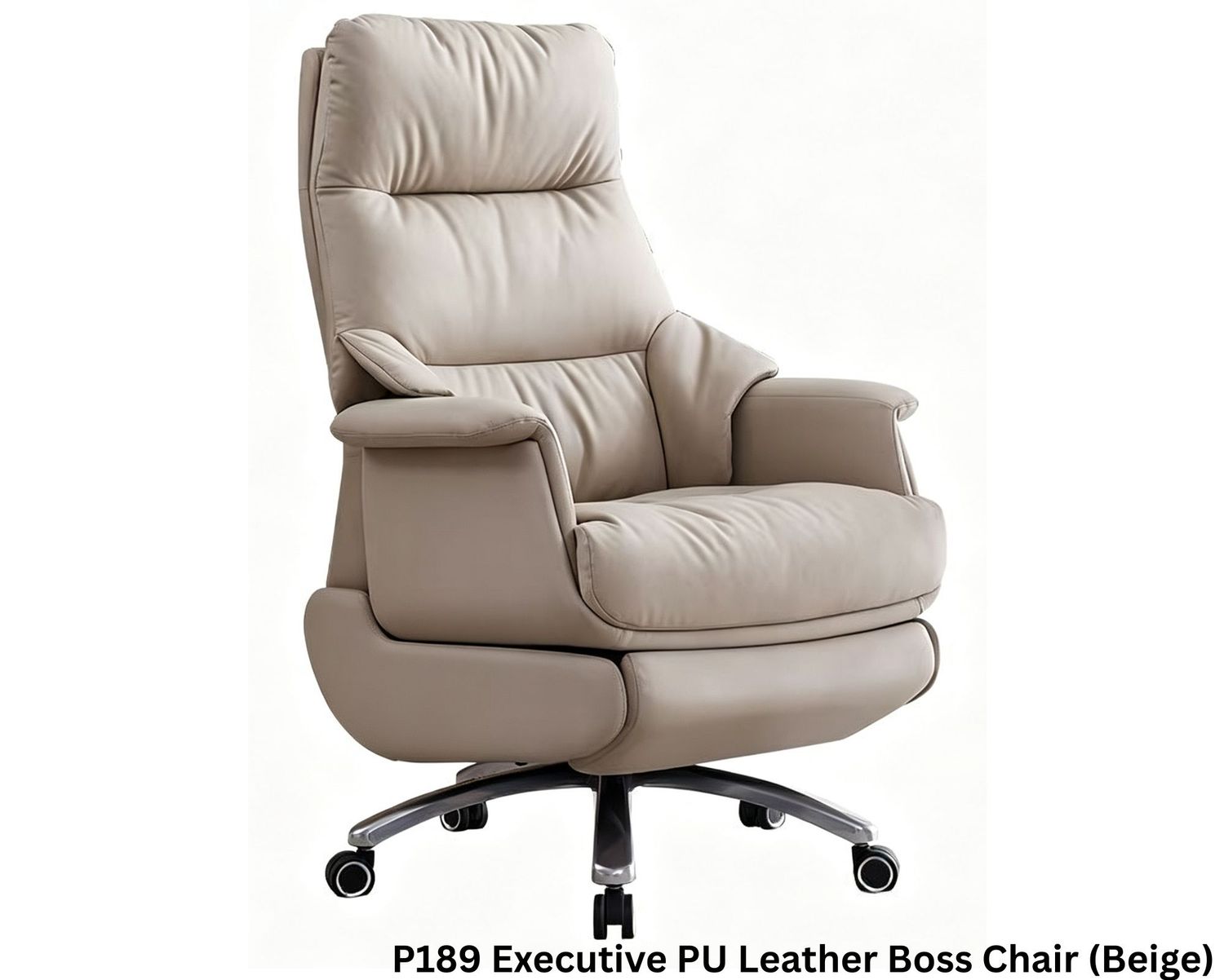Ofix P189 Executive PU Leather Boss Chair (Beige), Model &amp; Color: P189 Executive PU Leather Boss Chair (Beige)