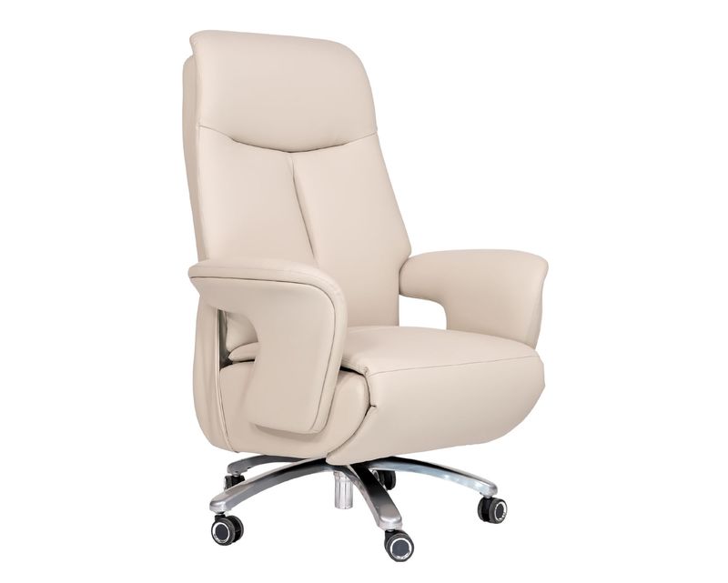 Ofix P112 Executive PU Leather Boss Chair (Beige, Brown)