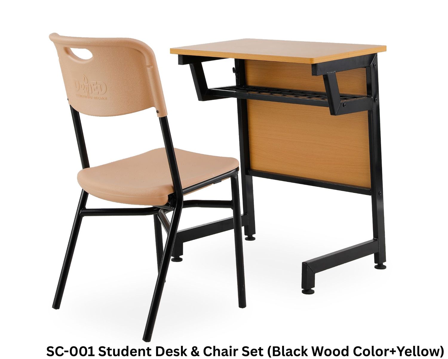 Ofix SC-001 Student Desk &amp; Chair Set (Black Wood Color+Yellow), Model  Name: SC-001 Student Desk &amp; Chair Set (Black Wood Color+Yellow) (SOLD OUT, PRE-ORDER FOR EARLY JULY)