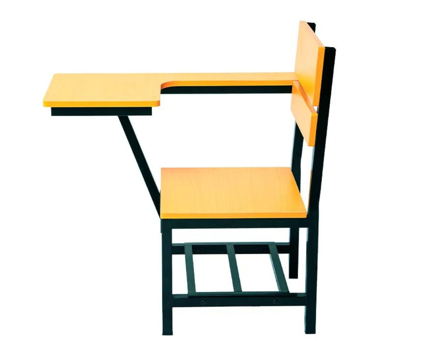 Ofix SC-500 Student School Chair (Iron Black+Wood Yellow Color), Model: SC-500 Student School Chair (Iron Black+Wood Yellow Color)