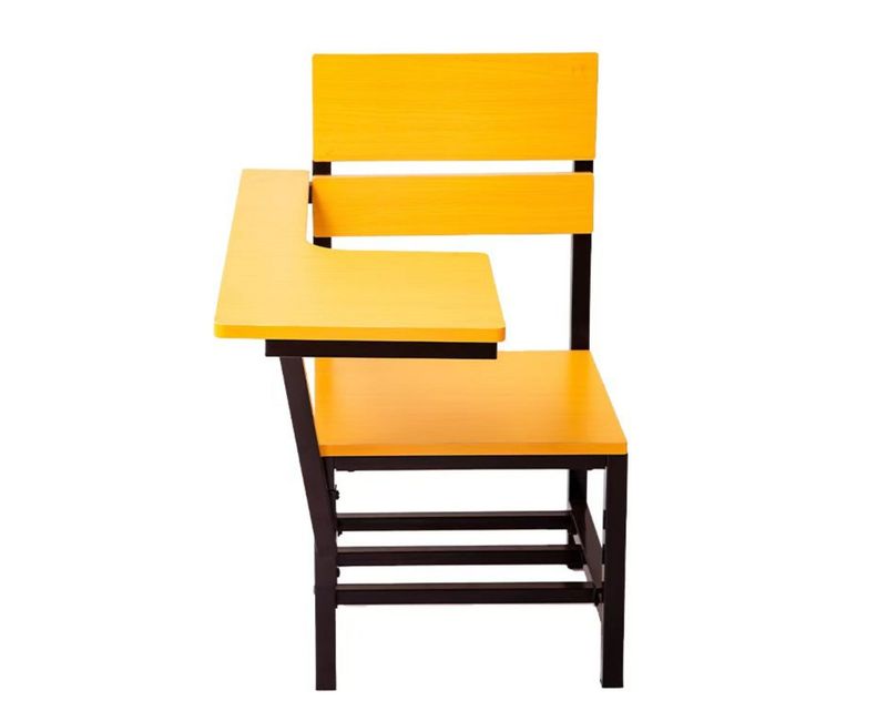 Ofix SC-500 Student School Chair (Iron Black+Wood Yellow Color)