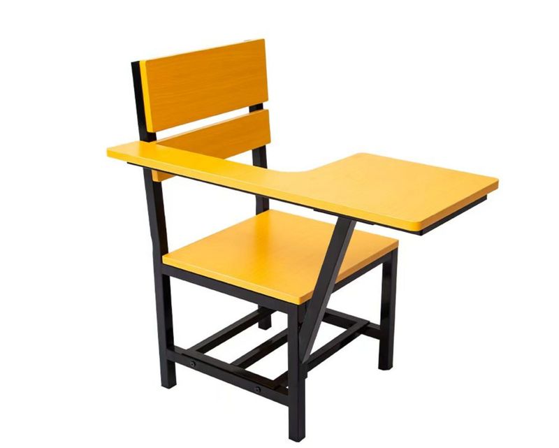 Ofix SC-500 Student School Chair (Iron Black+Wood Yellow Color)