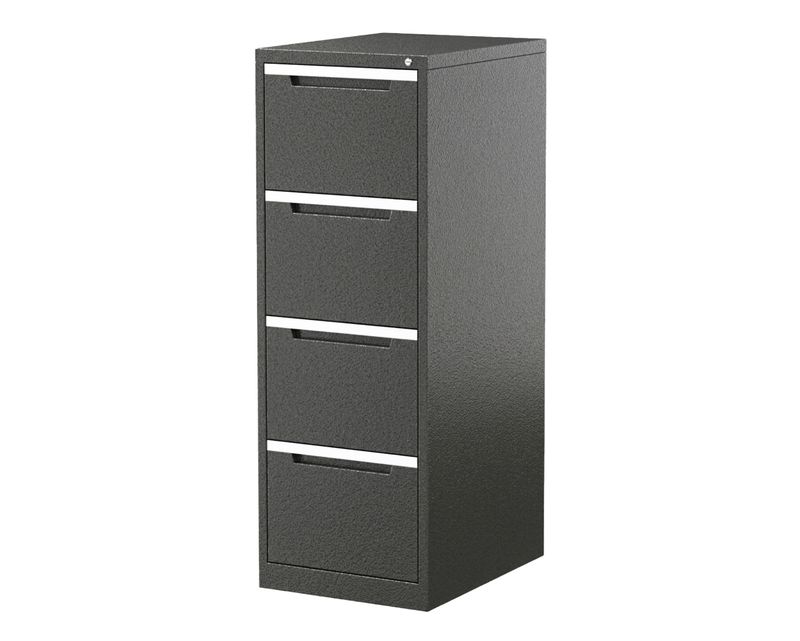 Ofix VFC20 Vertical 4-Drawer Filing Cabinet (Black, Graphite Ripple)