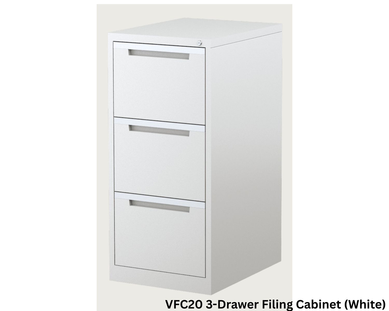 Ofix VFC20 Vertical 3-Drawer Filing Cabinet (White), Model No.:: VFC20 Vertical 3-Drawer Filing Cabinet (White)