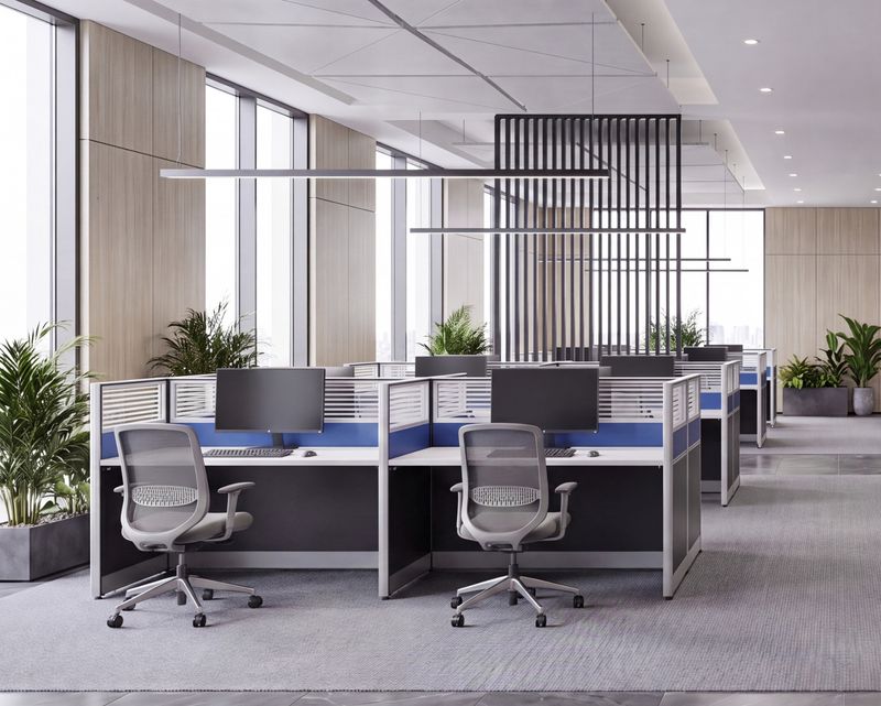 Ofix SG-12B 1-Seater Workstation w/o Drawer (Sapphire Blue+White) (Chair is Not Included)