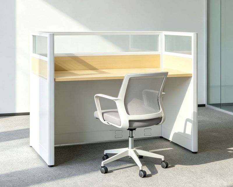 Ofix SG-12B 1-Seater Workstation w/o Drawer (Sapphire Blue+White, Maple+White) (Chair is Not Included)