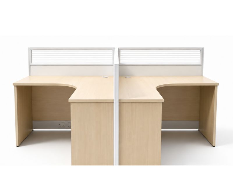 Ofix MP-24 2-Seater Workstation With Removable Drawer (Natural Wood) (Chair is Not Included)