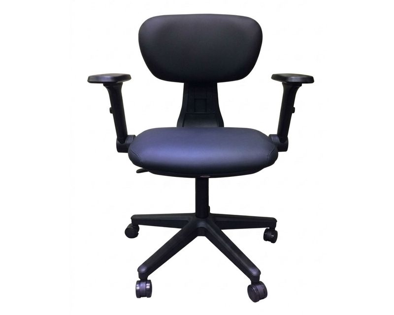 Ofix Deluxe Henry Ergonomic (PU Leather / Fabric) Office Chair (4D Armrest, 2D Lumbar Support) (Black)
