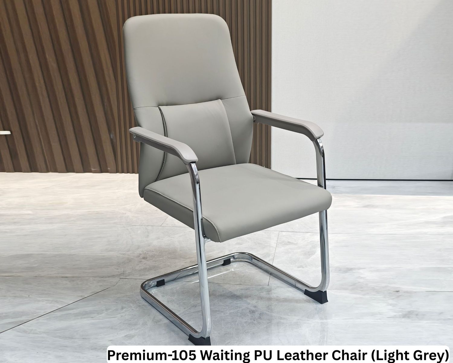 Ofix Premium-105 Waiting PU Leather Chair (Light Gey), Color:: Premium-105 Waiting PU Leather Chair (Light Grey)