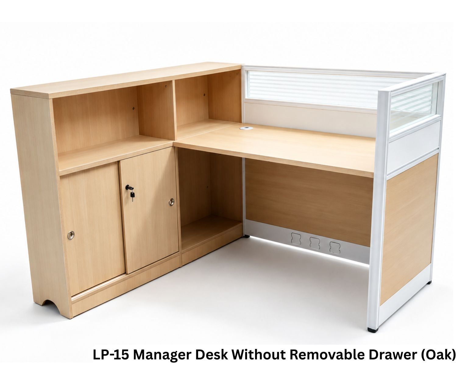 Ofix LP-15 Manager Desk Without Removable Drawer (Oak) (Chair is Not Included), Model: LP-15 Manager Desk Without Removable Drawer (Oak)