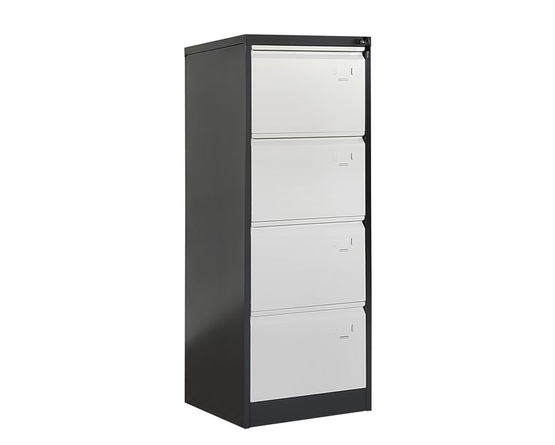 Ofix Vertical 4-Drawer Steel Filing Cabinet (Grey+White, Dark Grey+White)