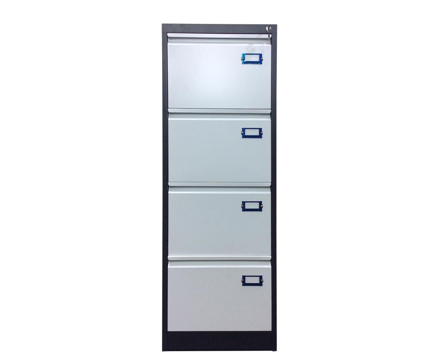 Ofix Vertical 4-Drawer Steel Filing Cabinet (Grey+White)