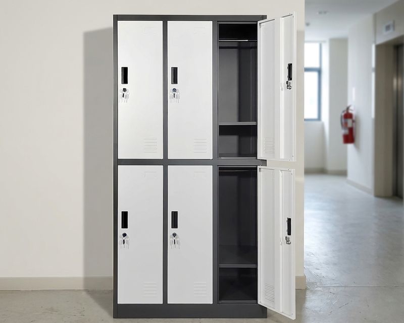 Ofix 6-Door Steel Locker Cabinet (Whte+Dark Grey, Grey+White, White)