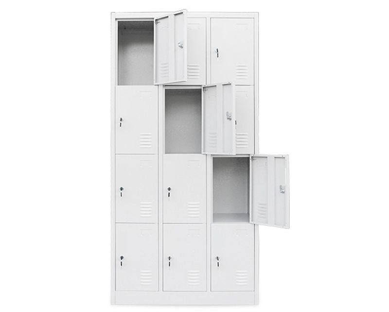 Ofix 12-Door Steel Locker Cabinet (White, Dark Grey+White)