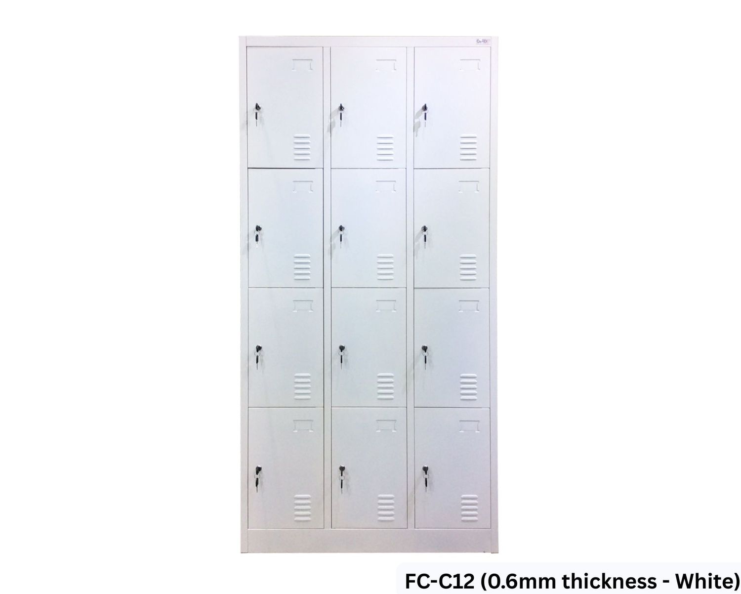 Ofix 12-Door Steel Locker Cabinet (White, Grey+White), Model: FC-C12 (0.6mm thickness - White) (SOLD OUT, PRE-ORDER FOR EARLY JUNE)