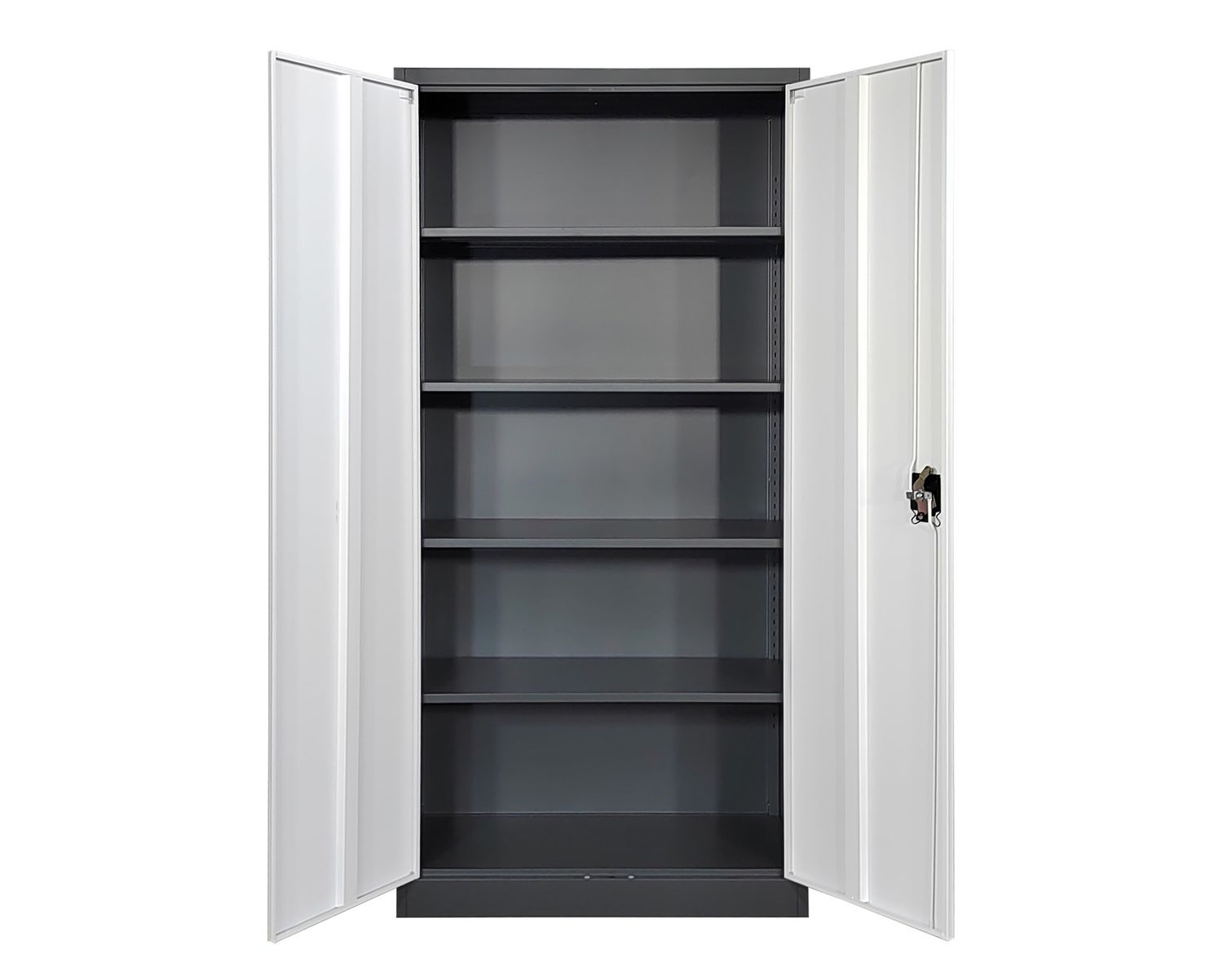 Ofix 5-Layer Shelves Metal Swing Door Steel Cabinet (Dark Grey+White)