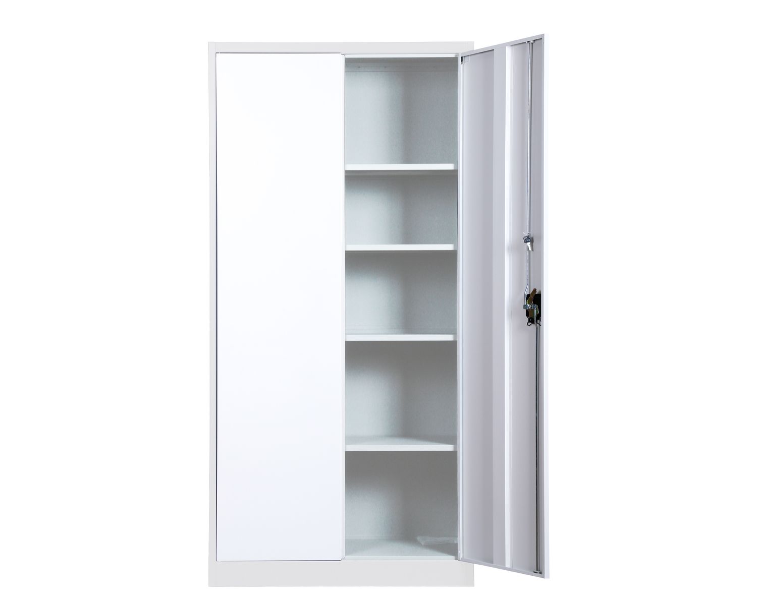 Ofix 5-Layer Shelves Metal Swing Door Steel Cabinet (White)