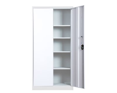 Ofix 5-Layer Shelves Metal Swing Door Steel Cabinet (White)