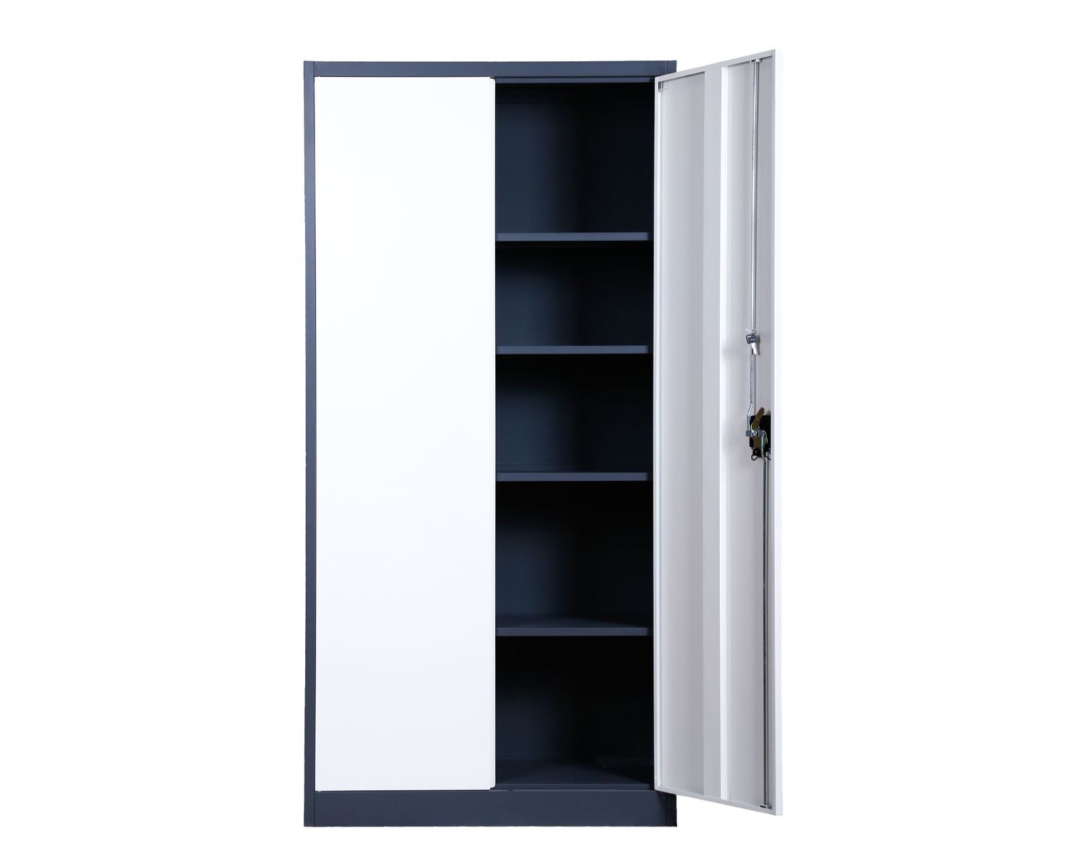 Ofix 5-Layer Shelves Metal Swing Door Steel Cabinet (White, Grey+White)