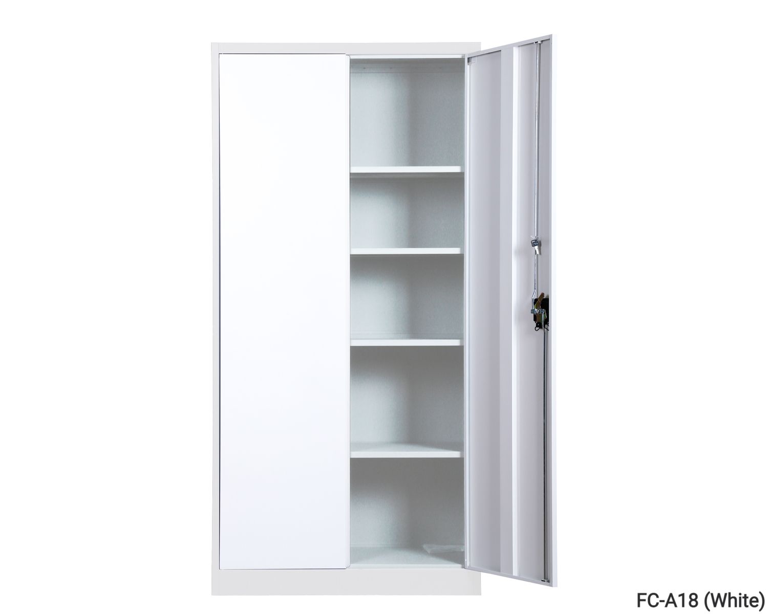 Ofix 5-Layer Shelves Metal Swing Door Steel Cabinet (Grey+White, Dark Grey+White, White), Model:: FC-A18 (White)
