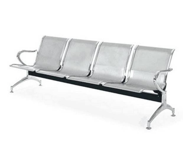 OFIX 4-Seater Airport Gang Chair  (Silver)