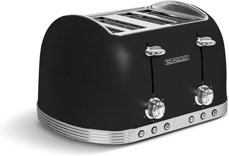 TOASTER 4 SLOTS VINTAGE BLACK