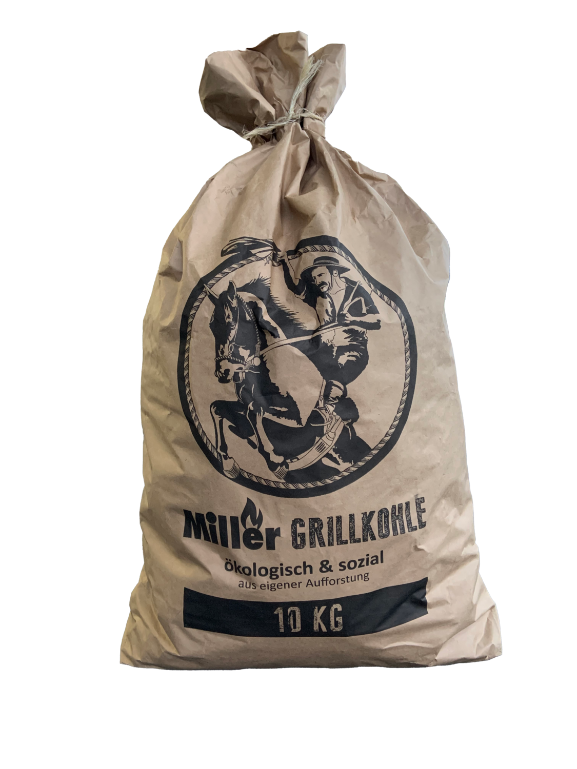 Miller Grillkohle 10 kg im Papiersack | Holzkohle | 100% nachhaltig