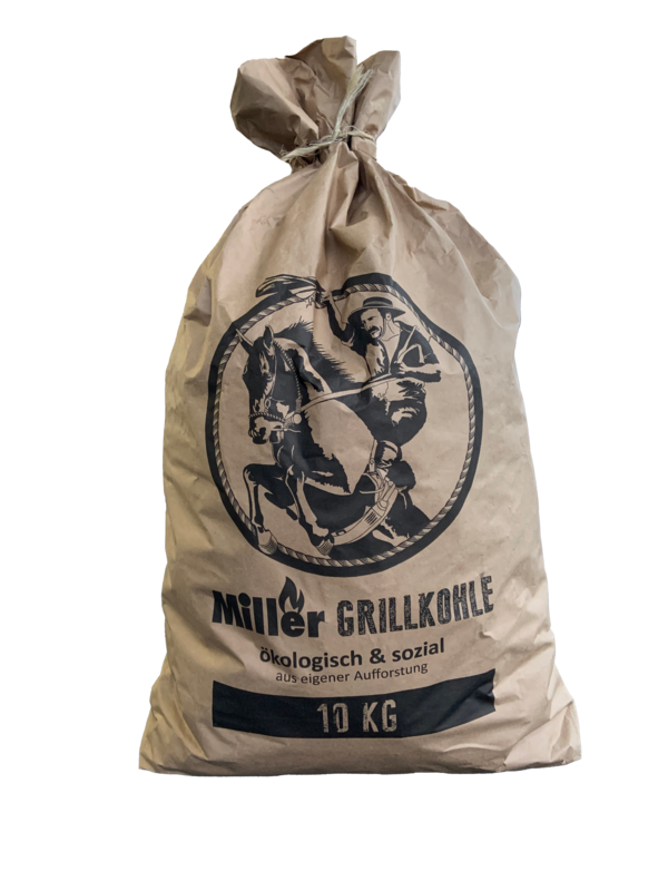 Miller Grillkohle 10 kg im Papiersack | Holzkohle | 100% nachhaltig Miller Grillkohle 10 kg im Papiersack | Holzkohle | 100% nachhaltig