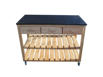 Gartenküche "Julia" | Outdoorküche Holz | Kochfeld Induktion | Teriyaki Grill