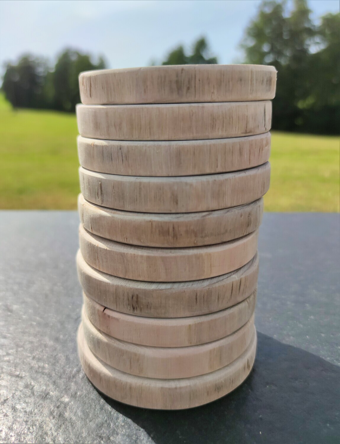 Holz Untersetzer "Luna" 10cm | runde Holzscheiben