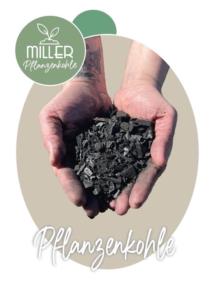 Miller Pflanzenkohle für Terra Preta Bodenverbesserung Bodenaktivator hochwetige Premiumqualität ohne Zusätze