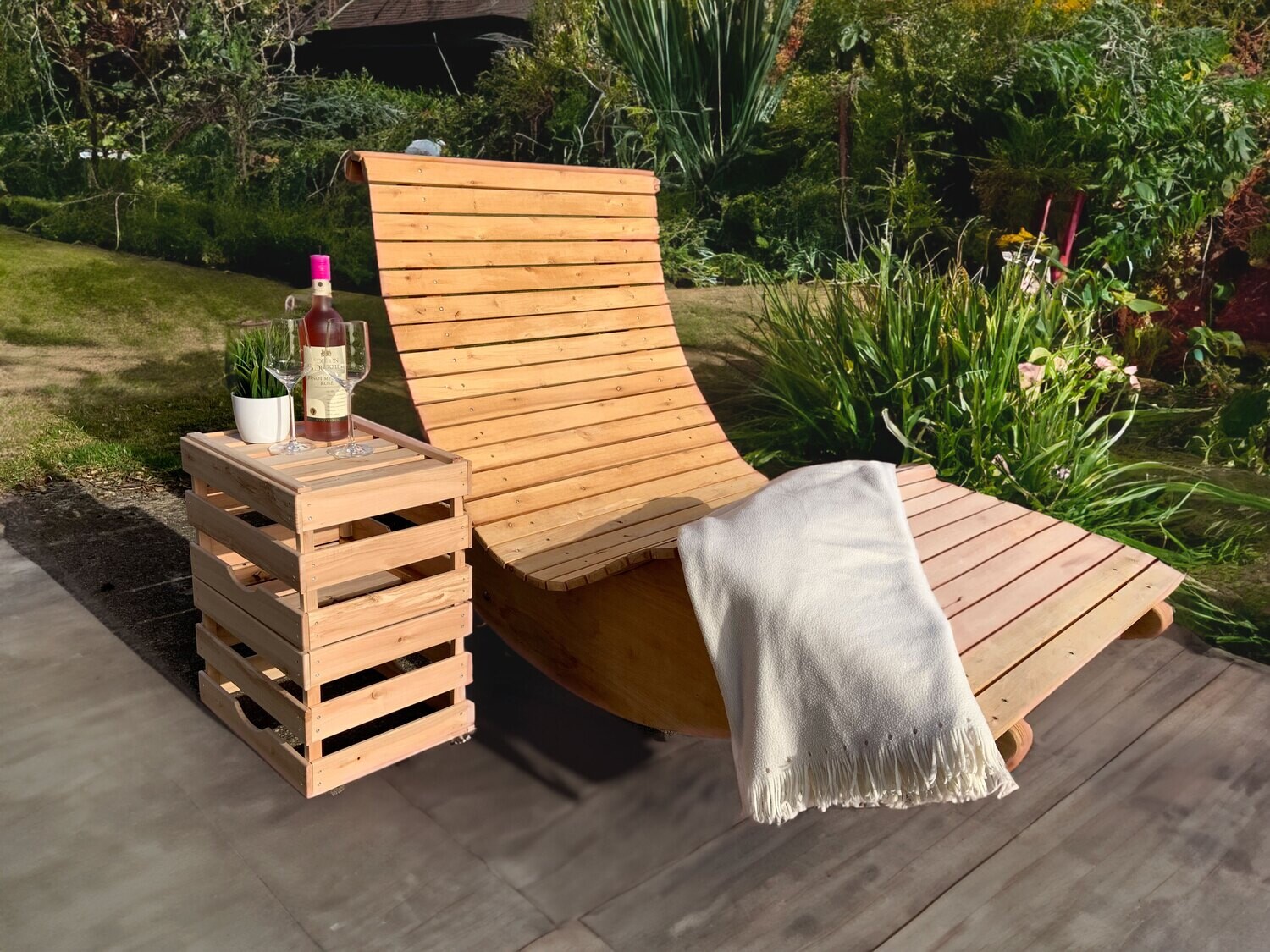Gartenliege Gartenliege "Siesta" mit Rollen