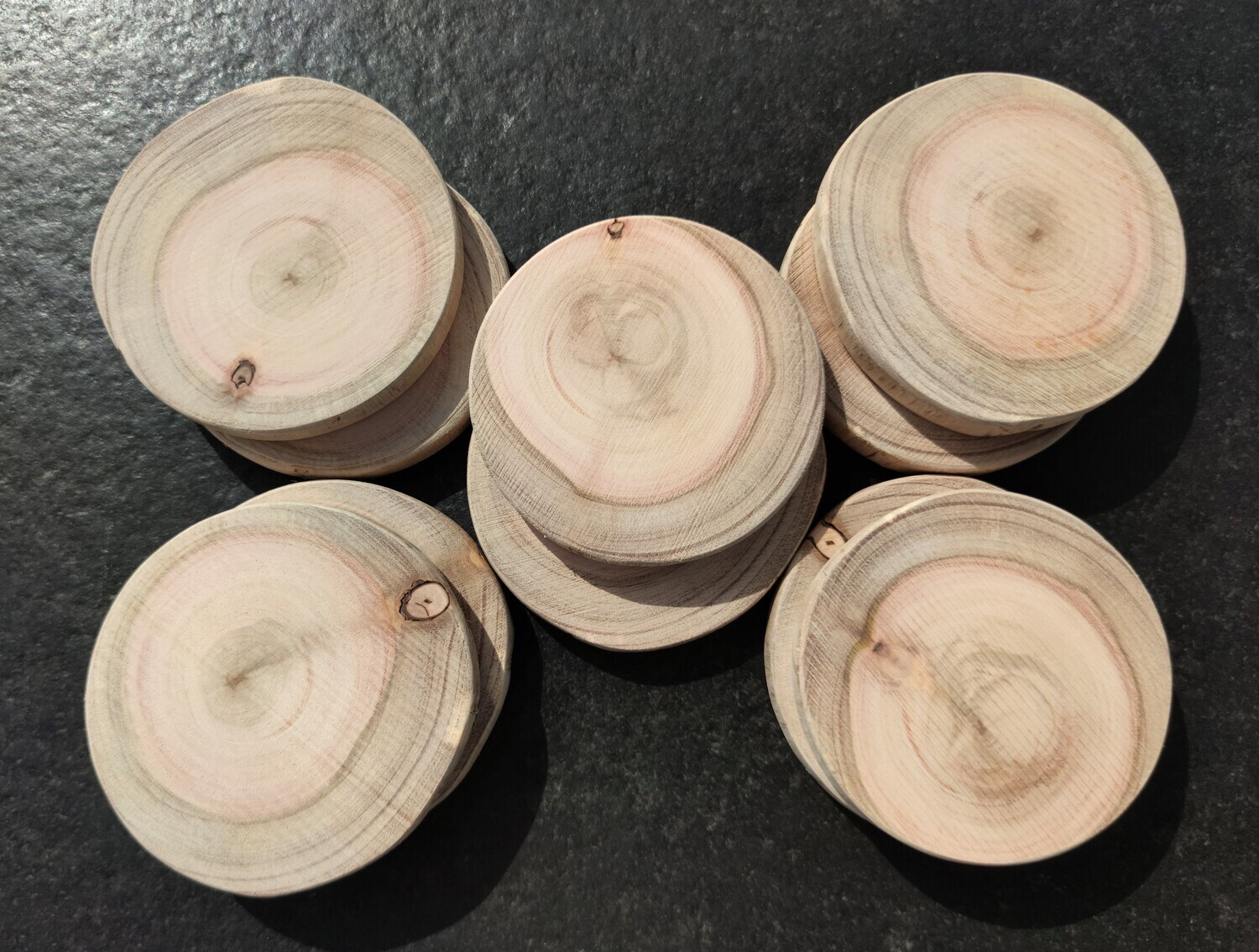 Holz Untersetzer "Luna" 10cm | runde Holzscheiben