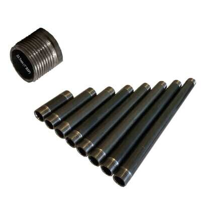1 inch black malleable threaded pipe