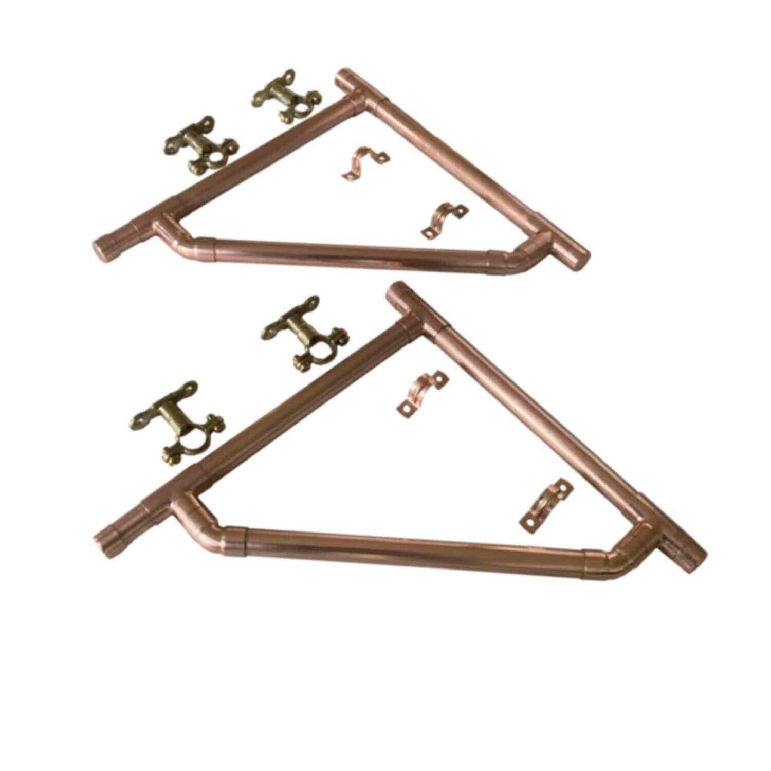 heavy duty supported copper shelf brackets