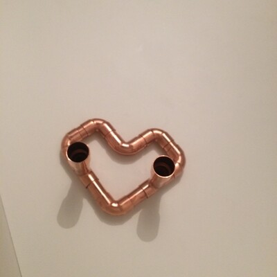Heart shaped Copper candle stick