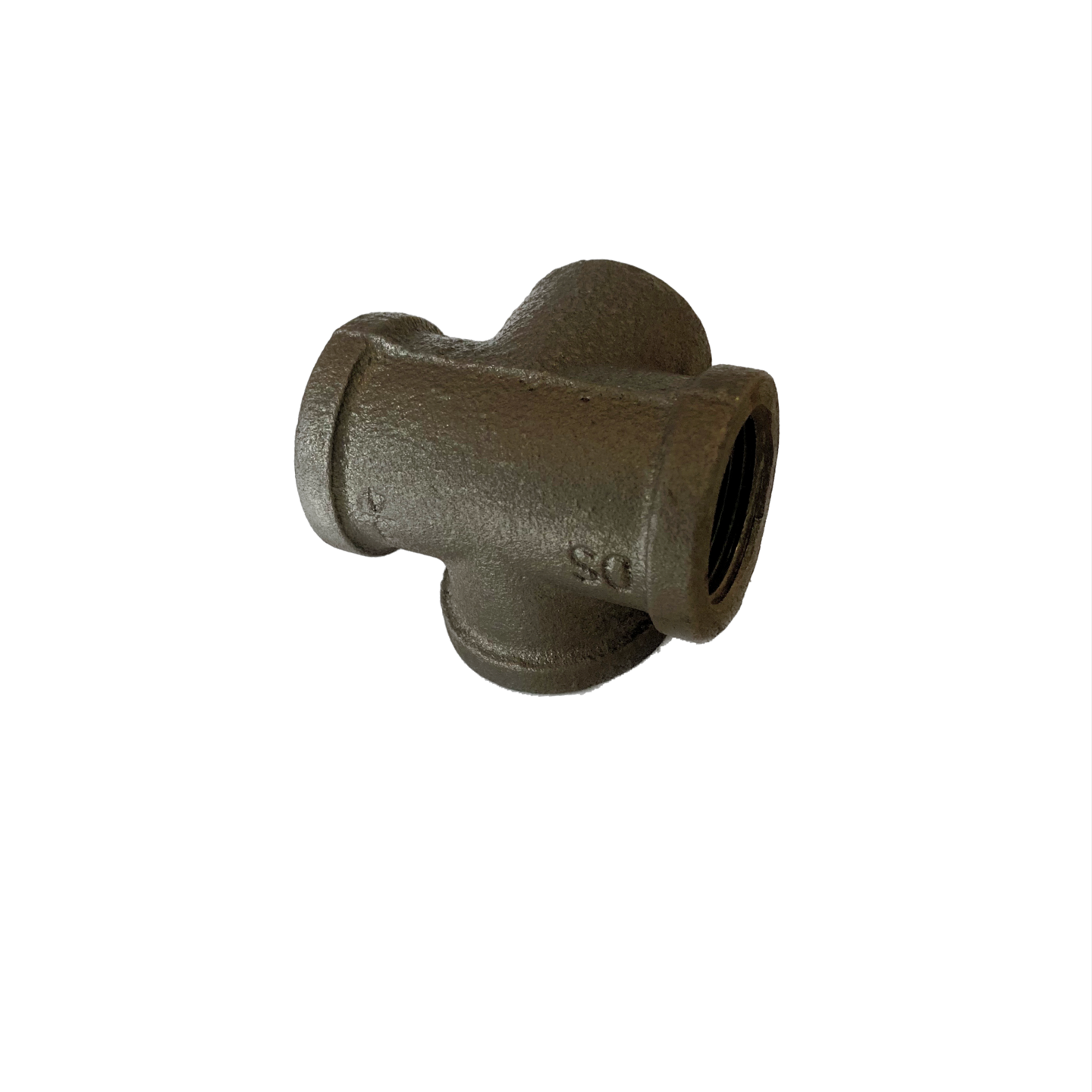 Black Malleable Iron Threaded Side Outlet Tees - 4 Way Corner