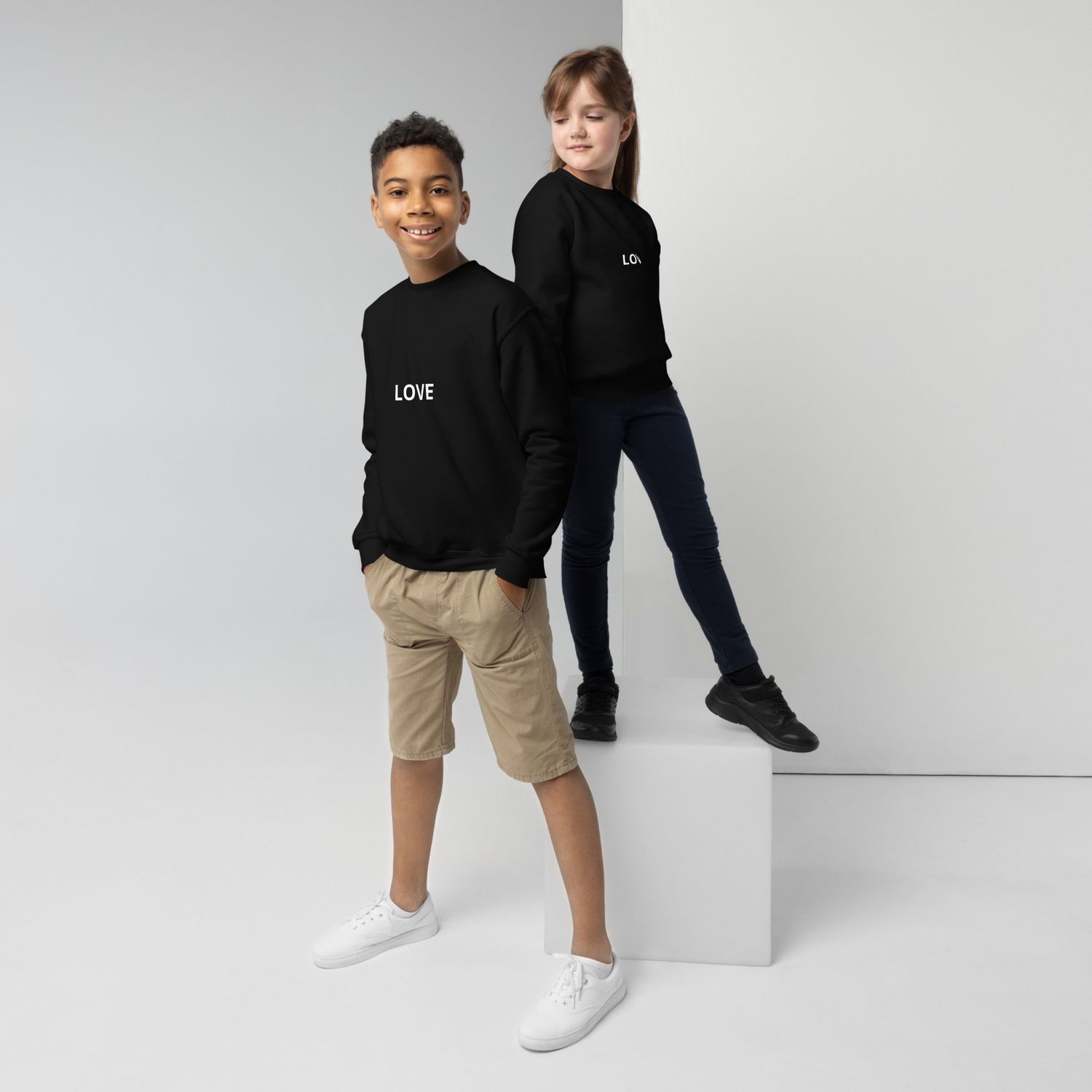 Youth crewneck sweatshirt spread the LOVE