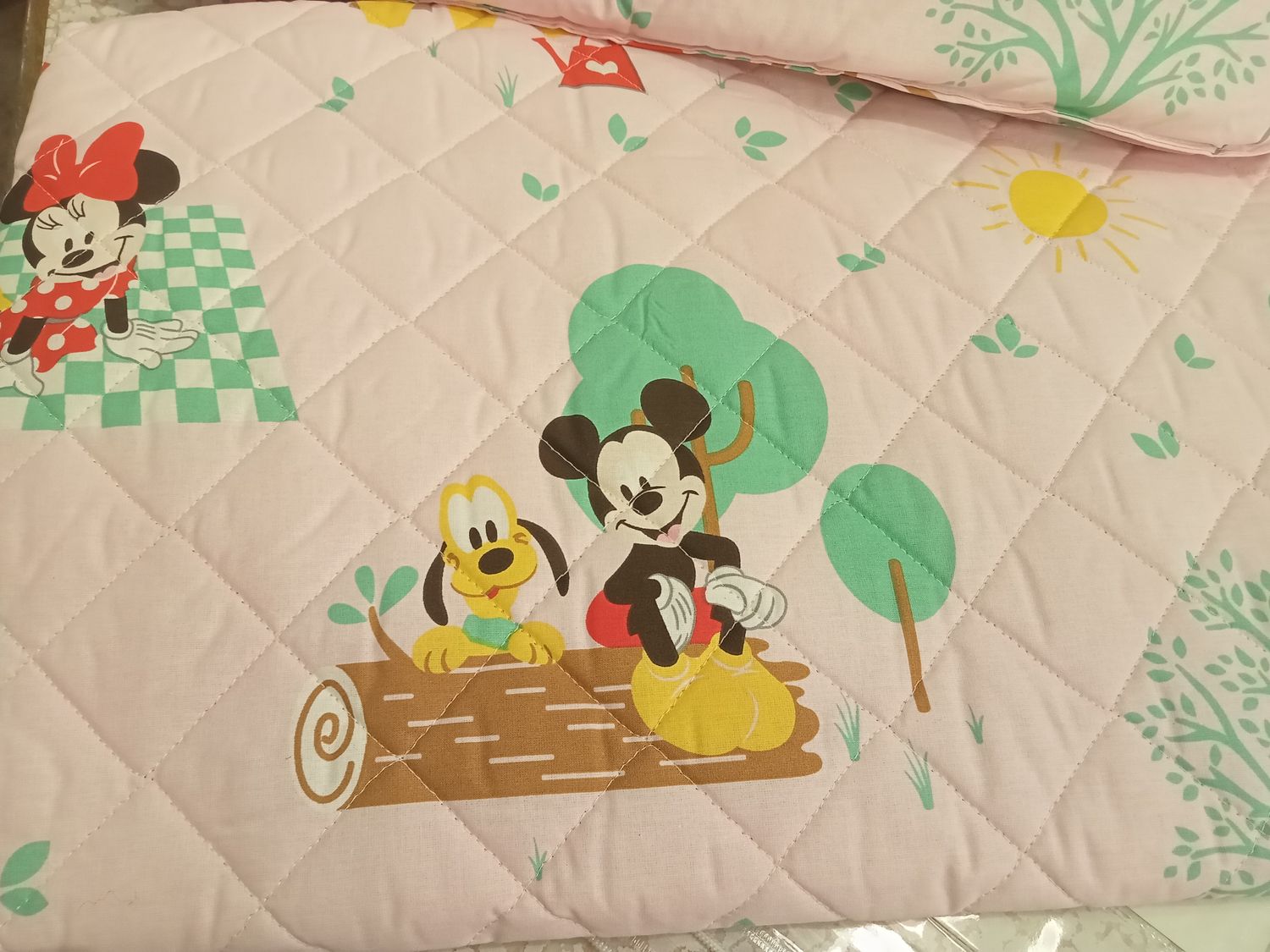 Copriletto trapuntato con paracolpi Minnie e Mickey Caleffi