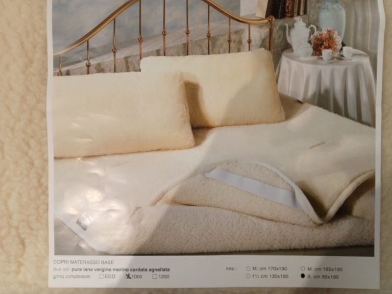 Coprimaterasso lana merinos singolo articolo 30022