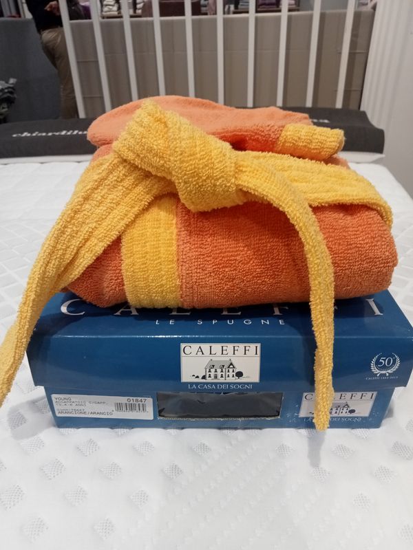 Accappatoio Young Caleffi misura 4-6 anni, colore arancione. Art. 01847