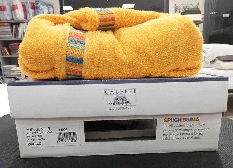 Accappatoio bambino Yupi Junior 6-8 anni giallo Caleffi art. 32904